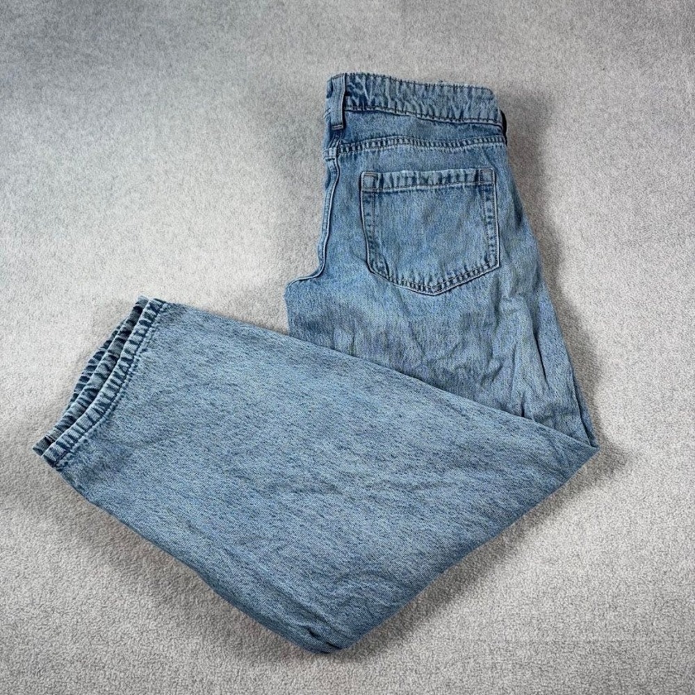Hollister Low-Rise Taper Baggy Jeans Womens 4R W27 Light Wash Blue Denim Y2K